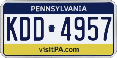 PA license plate KDD4957