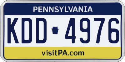 PA license plate KDD4976