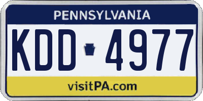 PA license plate KDD4977