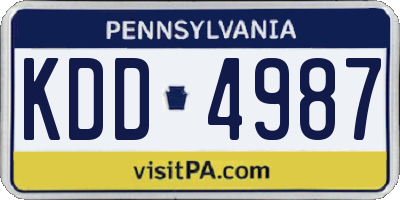 PA license plate KDD4987