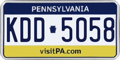 PA license plate KDD5058