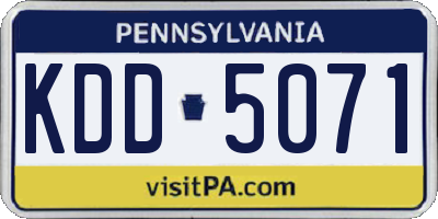 PA license plate KDD5071