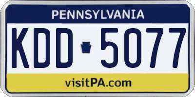 PA license plate KDD5077