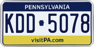 PA license plate KDD5078