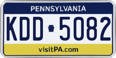 PA license plate KDD5082