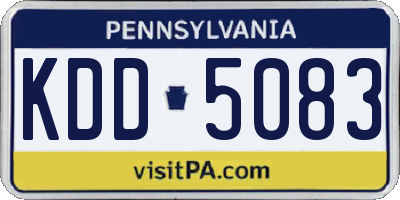 PA license plate KDD5083