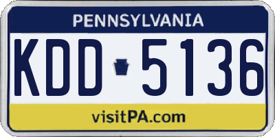 PA license plate KDD5136