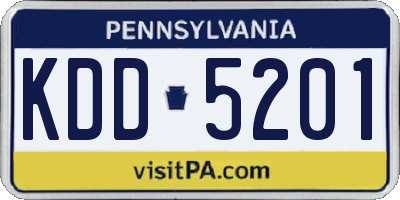 PA license plate KDD5201