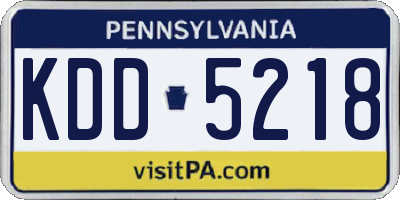 PA license plate KDD5218