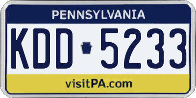 PA license plate KDD5233