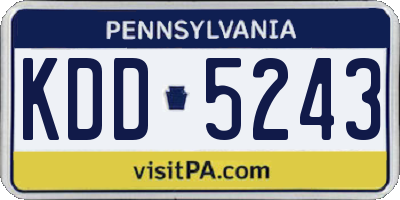 PA license plate KDD5243