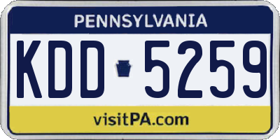 PA license plate KDD5259
