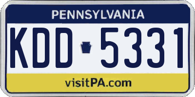PA license plate KDD5331