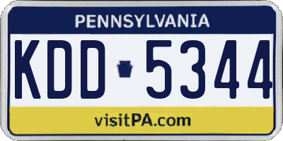PA license plate KDD5344