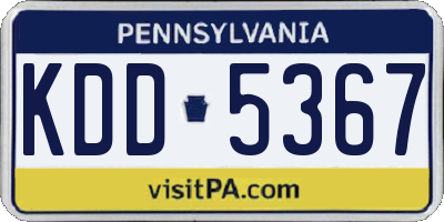 PA license plate KDD5367