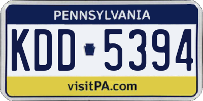 PA license plate KDD5394