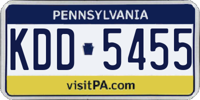 PA license plate KDD5455