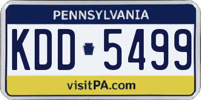 PA license plate KDD5499