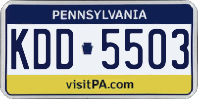 PA license plate KDD5503