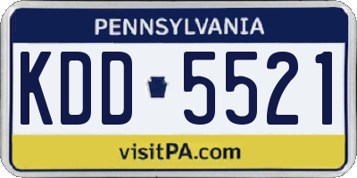PA license plate KDD5521