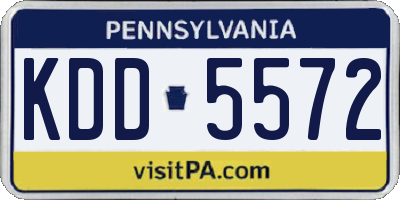 PA license plate KDD5572
