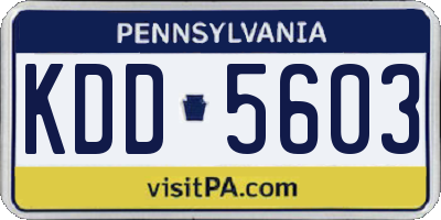 PA license plate KDD5603