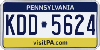 PA license plate KDD5624