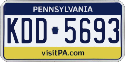 PA license plate KDD5693