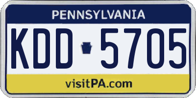 PA license plate KDD5705