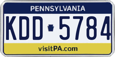 PA license plate KDD5784