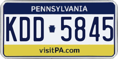 PA license plate KDD5845