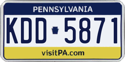 PA license plate KDD5871