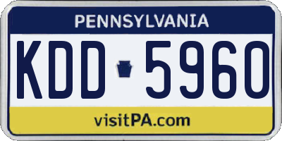 PA license plate KDD5960