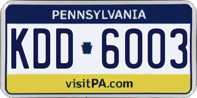 PA license plate KDD6003