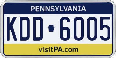 PA license plate KDD6005