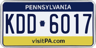 PA license plate KDD6017