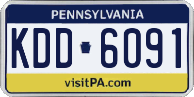 PA license plate KDD6091