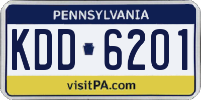 PA license plate KDD6201