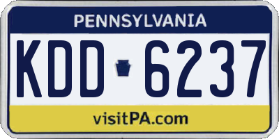 PA license plate KDD6237