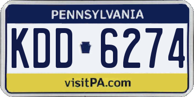 PA license plate KDD6274