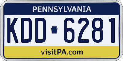 PA license plate KDD6281