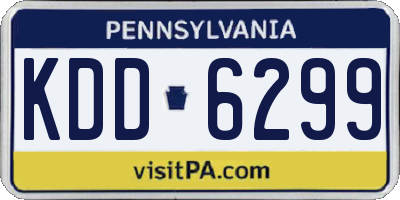 PA license plate KDD6299