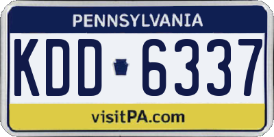 PA license plate KDD6337