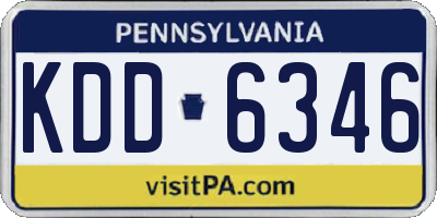 PA license plate KDD6346