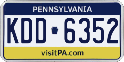 PA license plate KDD6352