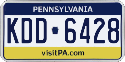 PA license plate KDD6428