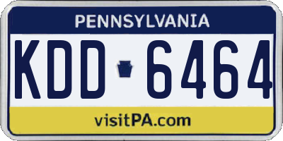 PA license plate KDD6464