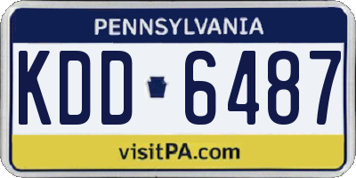 PA license plate KDD6487