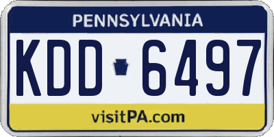 PA license plate KDD6497