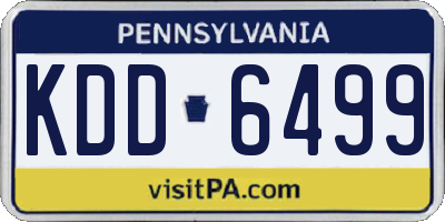 PA license plate KDD6499